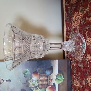Shannon Crystal by Godinger, 14" Pedestal Vase/ Candle Hurricane